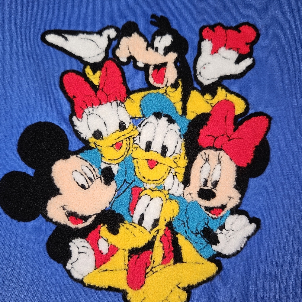 Vintage Disney Mickey friends blue yarn crewneck sweater womans size XXL 90's - Picture 4 of 6